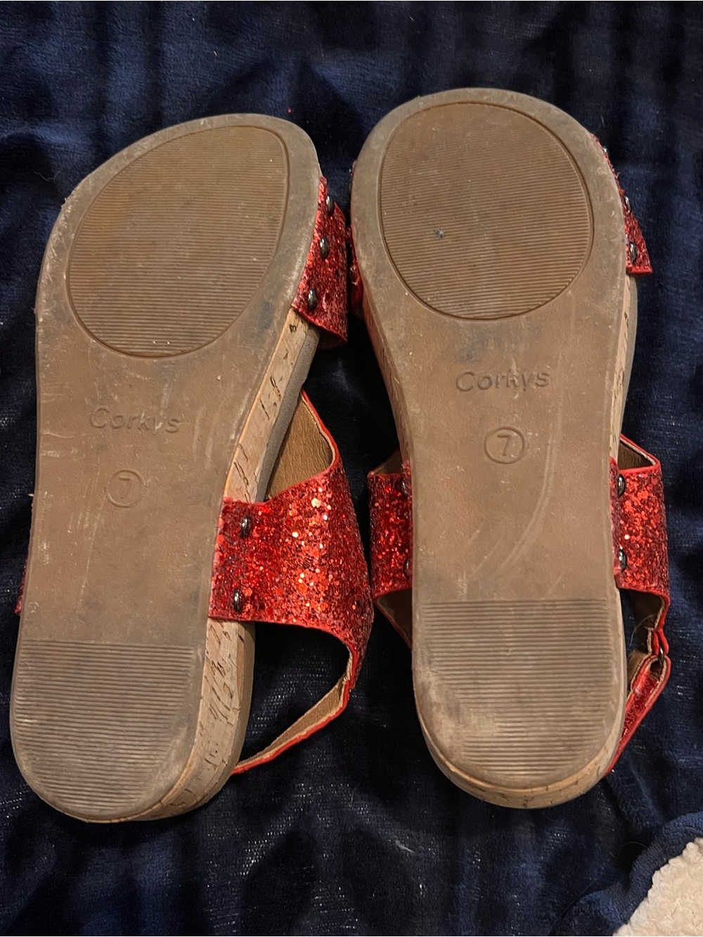 Corkys Wedge Sandals - Red and Silver - Picture 4 of 8